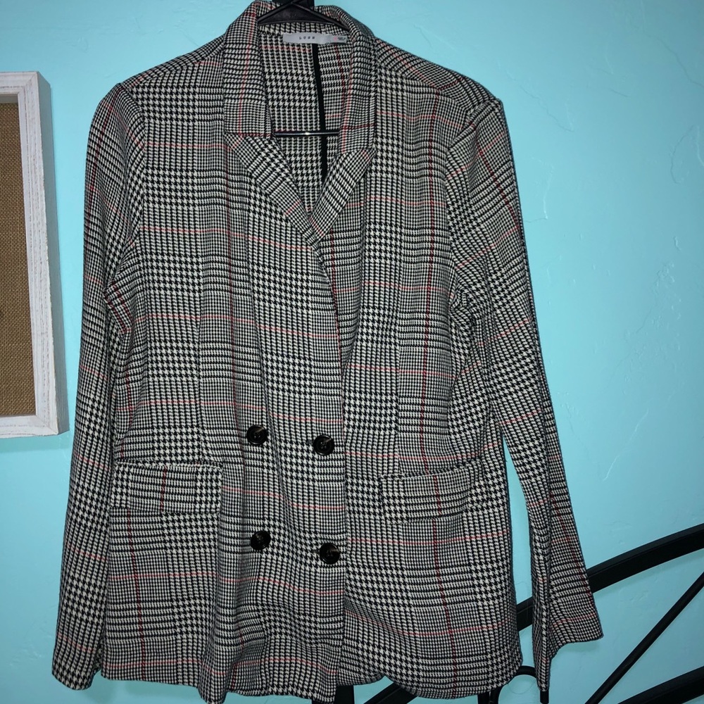 Black and white blazer